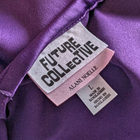 Target Future Collective Alani Noelle Satin Midi Slip Dress Purple Low Back - Picture 10 of 12